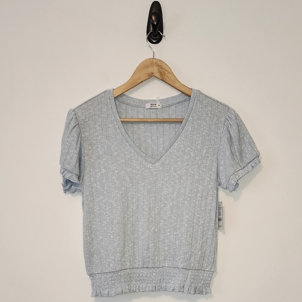 Ardene Blue Shirt Short Sleeve Medium